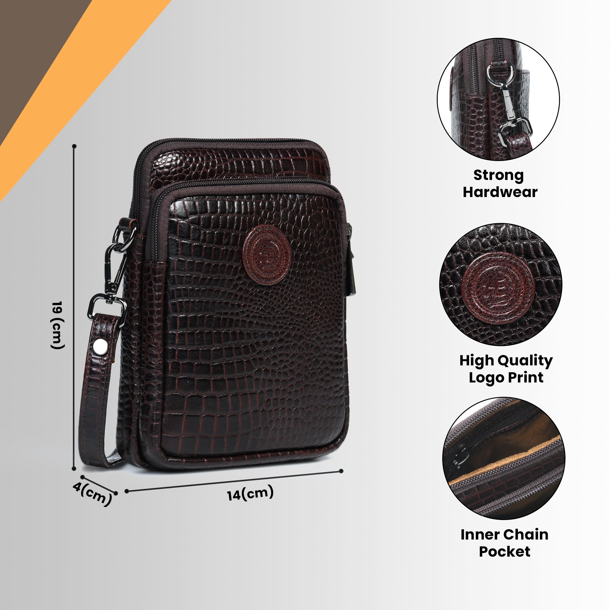 Croc Luxe Leather Sling Bag